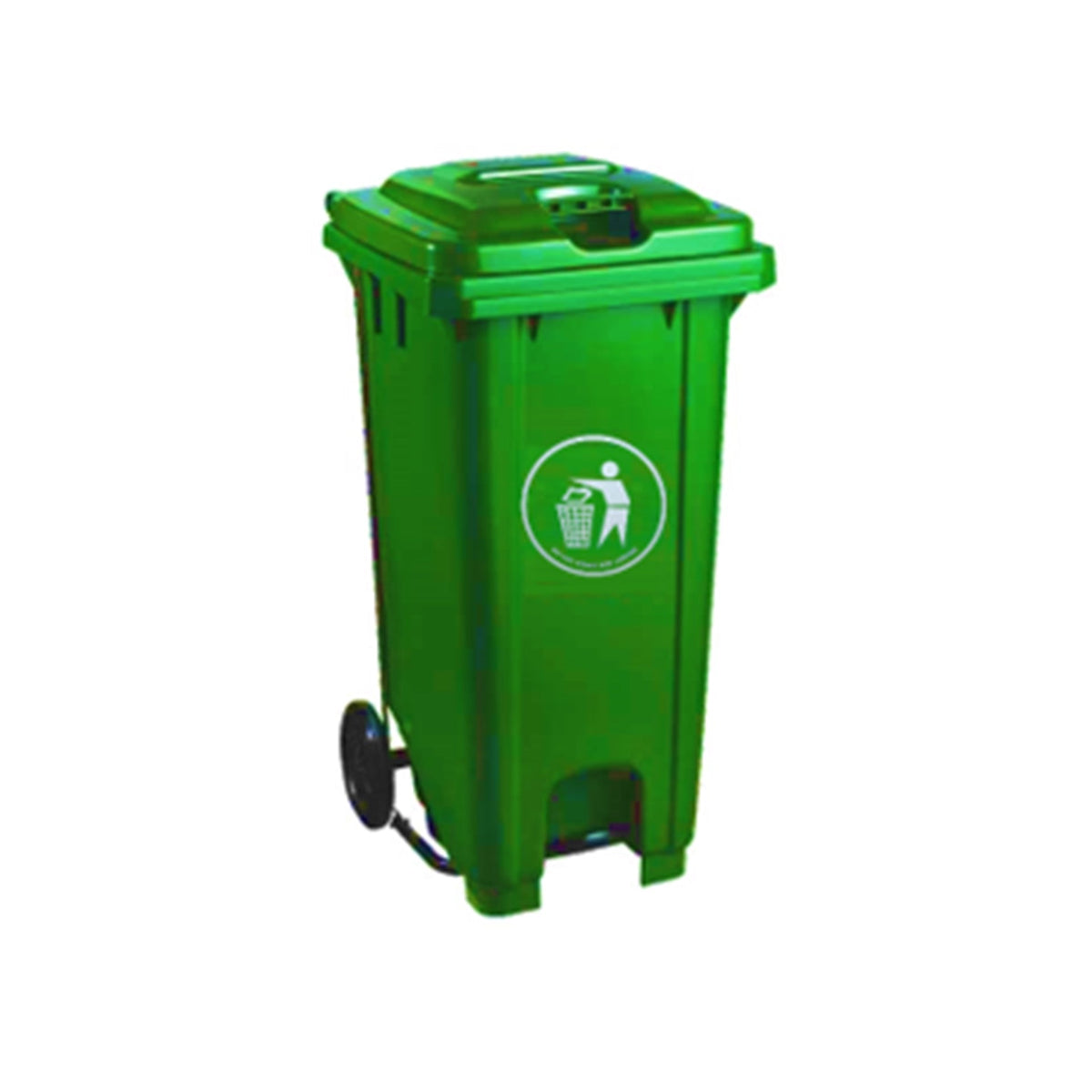 Garbage Bin With Wheel And Centre Pedal 100LT - Plastic - Hygiene System - Made in China-CNC100-BINS-Daitona General Trading LLC