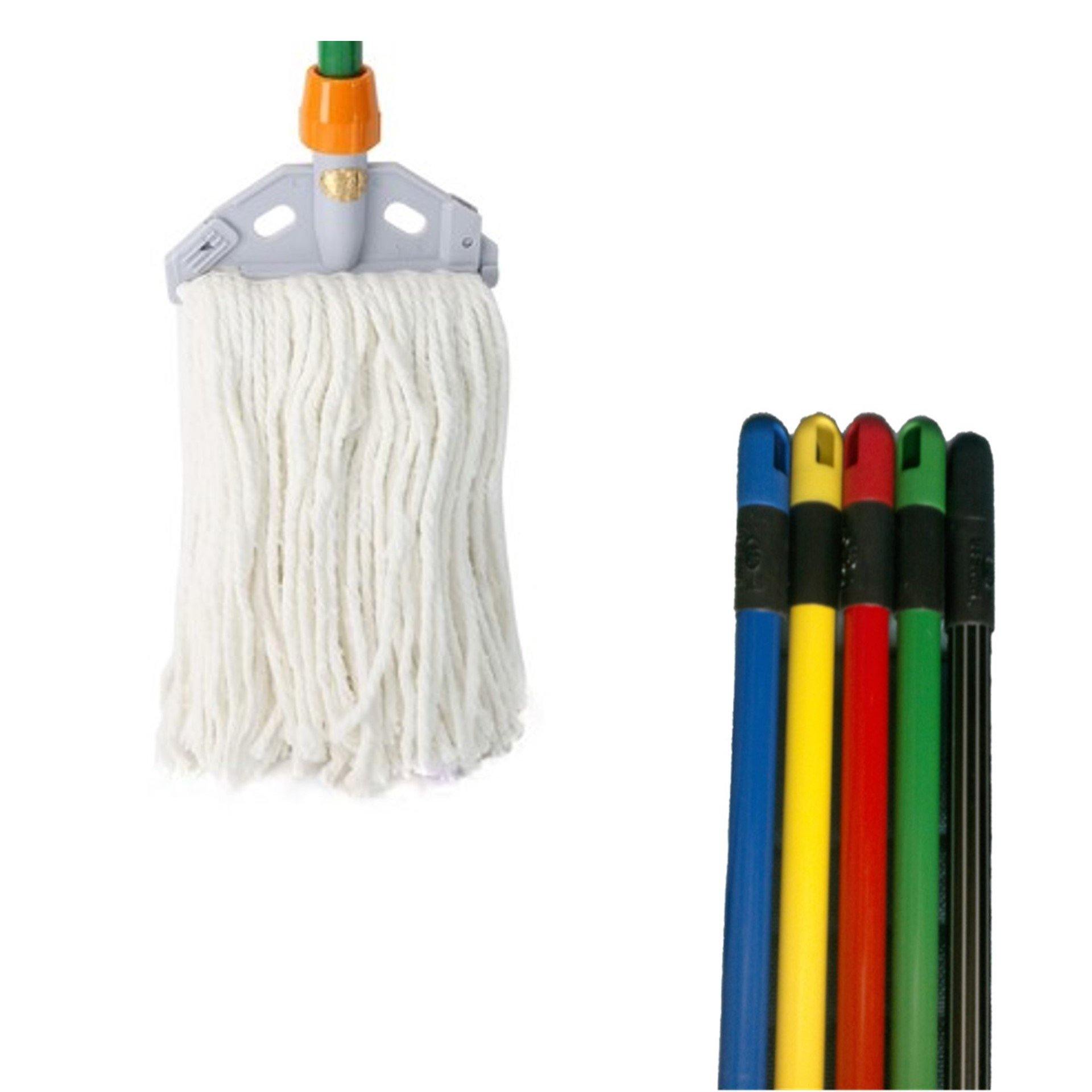 Vita Cotton Wet Mop 260 Gms (White) With Mop Holder & Metal Handle - Vita - Made in Taiwan-Daitona General Trading LLC