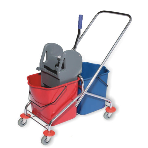 Double Mop Bucket Trolley Down Press 46LT (Grey) - Baiyun - Made in China-AF08072-Daitona General Trading LLC