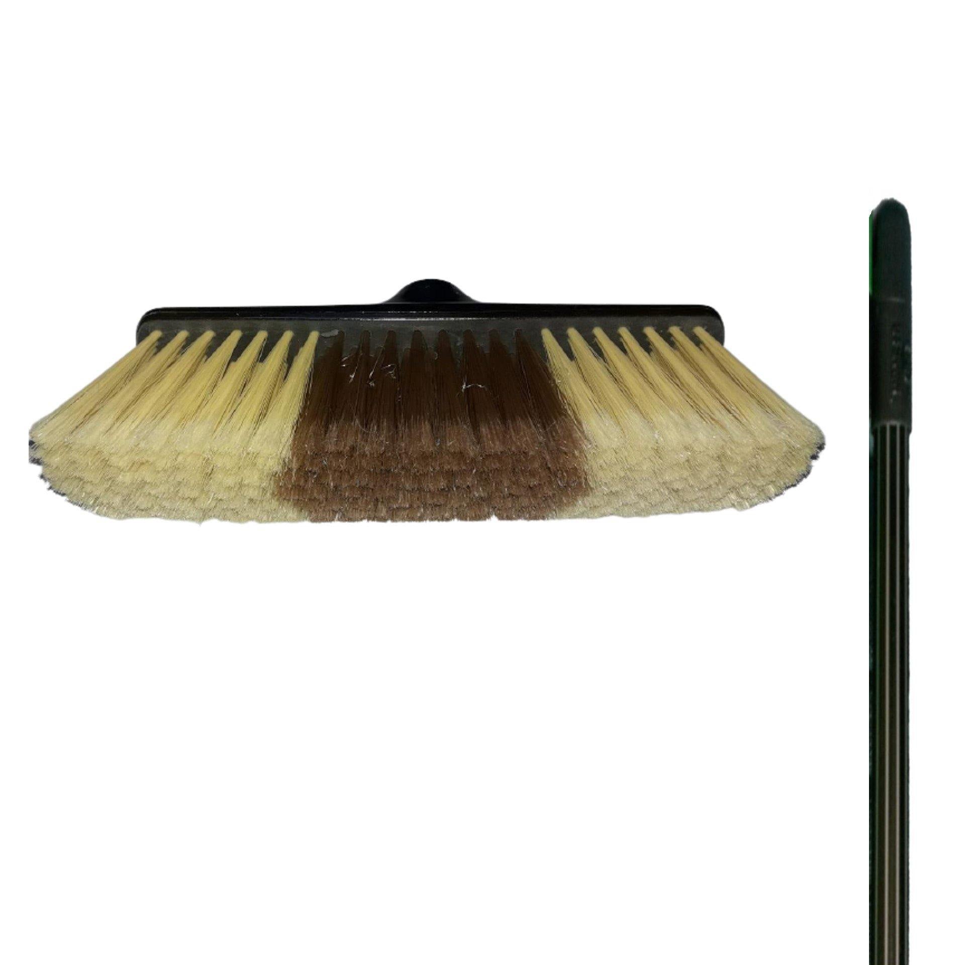 Soft Broom Light Brown (2 Colors) With Metal Handle - Hygiene System - Made in China-Daitona General Trading LLC