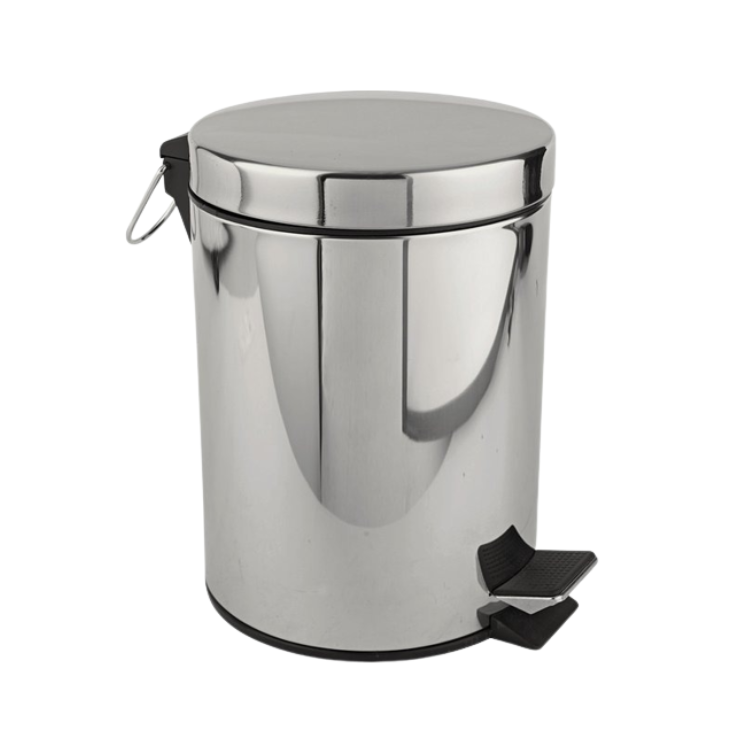 Stainless Steel Coated Dust Bin With Pedal 5LT (Matte/Satin & Shiny/Mirror Finish) - Hygiene System - Made in China-Daitona General Trading LLC