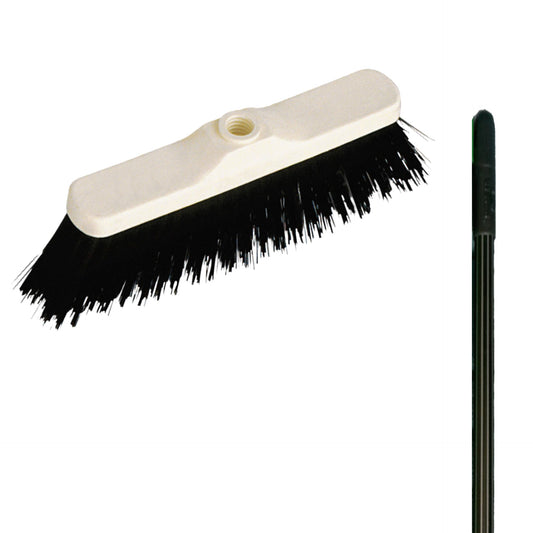 Floor Industrial Broom (Black) With Metal Handle - Mr. Brush - Made in Italy-Daitona General Trading LLC