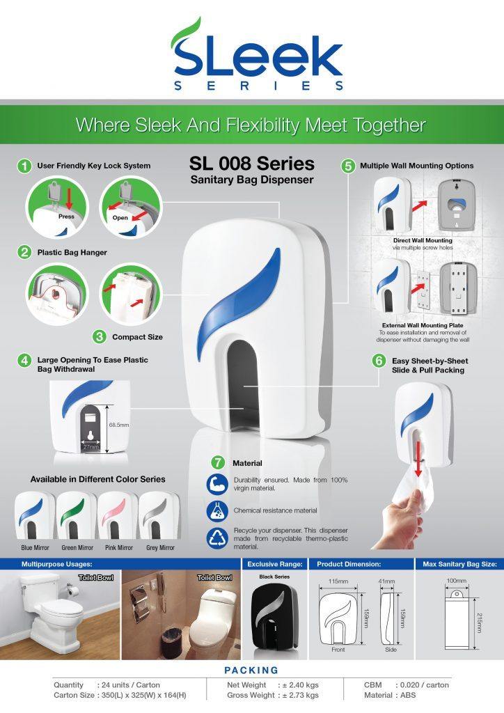 Sanitary Bag Dispenser (Black) - Sleek Series-Daitona General Trading LLC