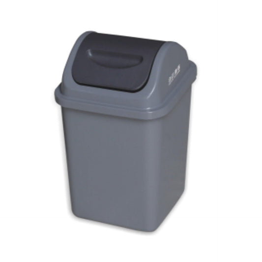 Plastic Swing Dust Bin 10LT - Grey - Baiyun - Made in China-Daitona General Trading LLC