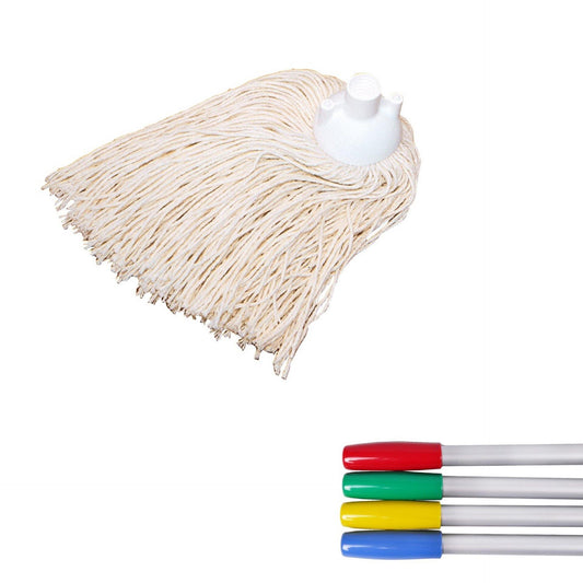 Socket Mop Cotton 280 Gms (White) With Aluminium Handle - IPC - Made in Italy-Daitona General Trading LLC