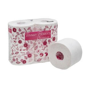 Toilet Paper Rolls Premium Flowers 3 Ply (300 Sheets) - Celtex - Made in Italy-Daitona General Trading LLC