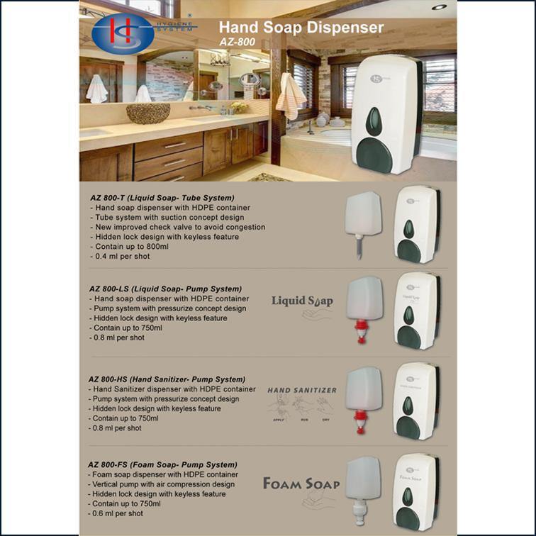 Hand Soap Dispenser 800ml (White & Transparent Blue) - AZ Hygiene-Daitona General Trading LLC