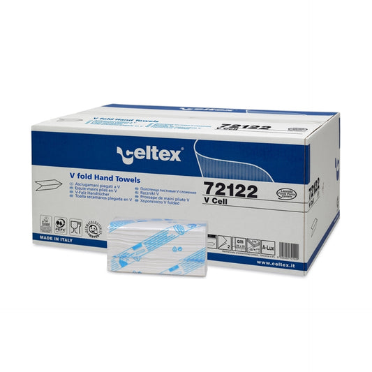 V-Folded Embossed Trend Hand Towel 2 Ply (25 X 22CM) - Celtex - Made in Italy-Daitona General Trading LLC