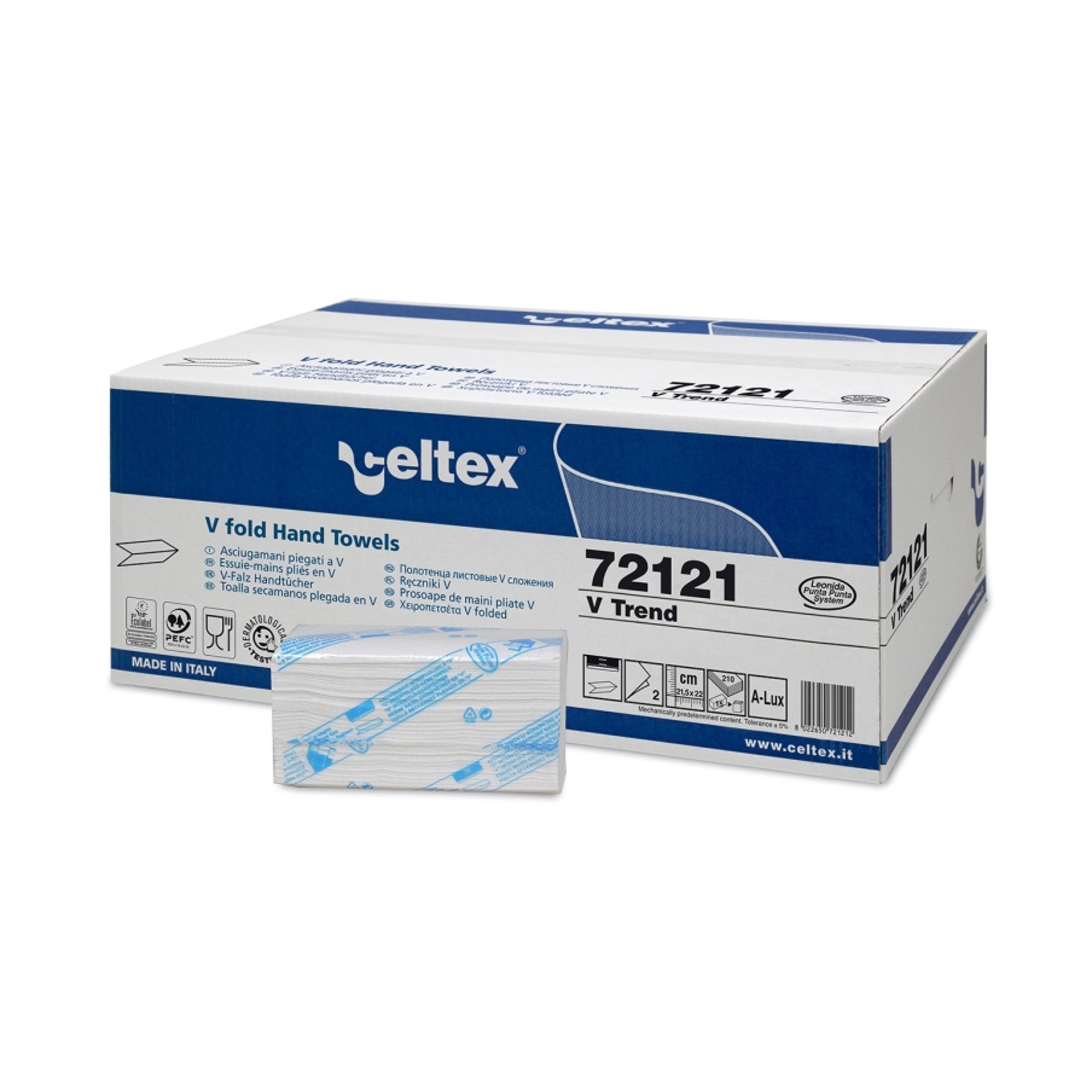 V-Folded Embossed Trend Hand Towel 2 Ply (21.5 X 21CM) - Celtex - Made in Italy-Daitona General Trading LLC