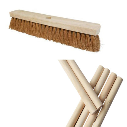 Coco Brush 18" With Wooden Handle - Made in Srilanka-Daitona General Trading LLC