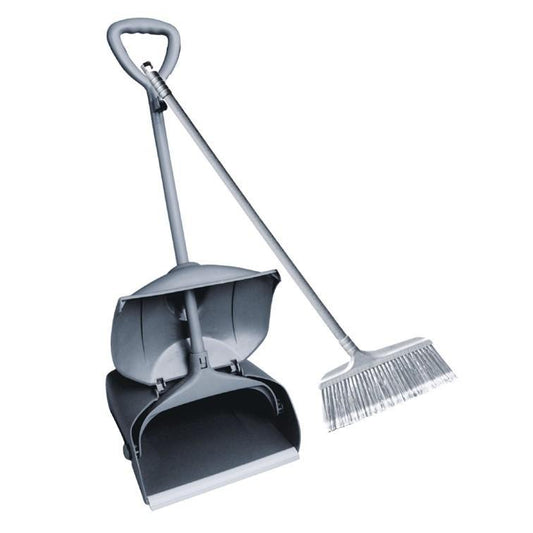 Long Dustpan Set - Closed (Blue & Grey) Aluminium Handle - Baiyun - Made in China-AF01205A-2-Daitona General Trading LLC