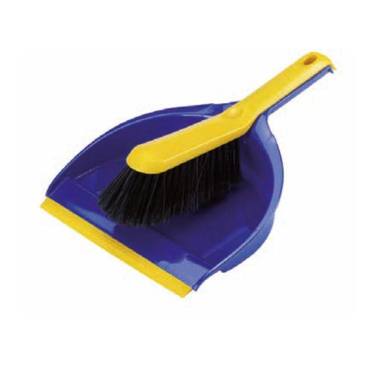 Dustpan Set Deluxe (Blue/Yellow) - Aricasa - Made in Italy-Daitona General Trading LLC