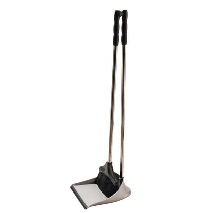Long Dustpan Set - Open (Black & Silver) Aluminium Handle - Haug Bursten - Made in Germany-Daitona General Trading LLC