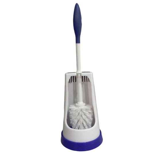 Toilet Brush Set (White/Blue) - Hygiene System - Made in China-Daitona General Trading LLC