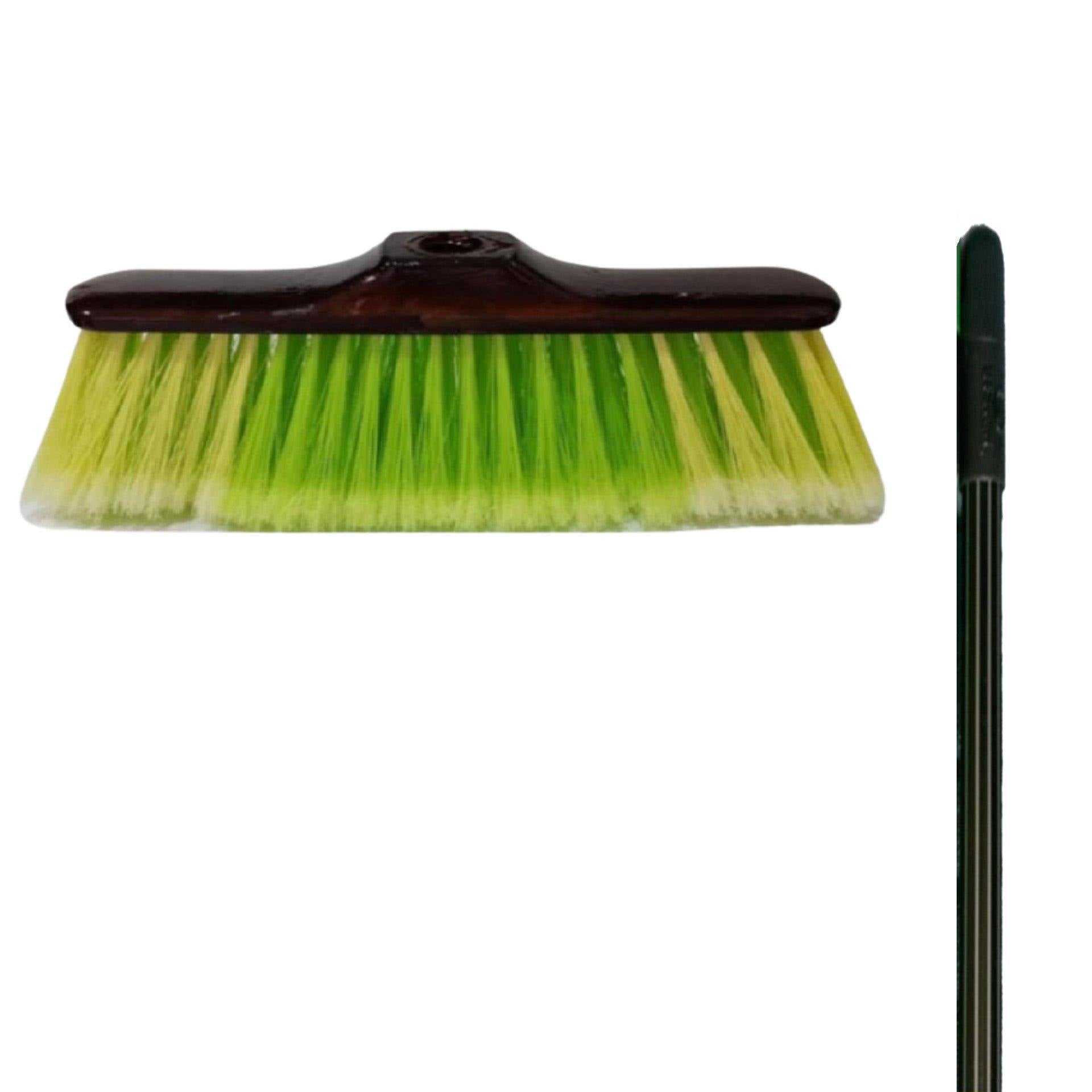Soft Broom (Green) With Metal Handle - Made in China-Daitona General Trading LLC