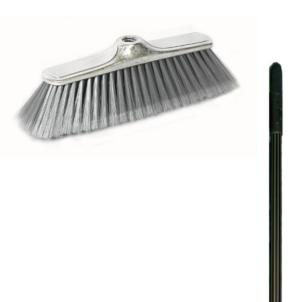 Soft Broom Kroma (Gold, Silver, Plombe & Blue) With Metal Handle - Mr. Brush - Made in Italy-MR115.10 + MH-2-Daitona General Trading LLC