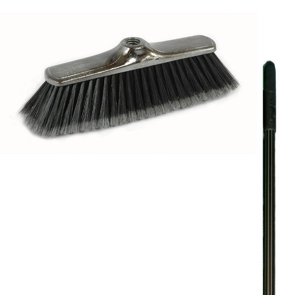 Soft Broom Kroma (Gold, Silver, Plombe & Blue) With Metal Handle - Mr. Brush - Made in Italy-MR115.10 + MH-3-Daitona General Trading LLC