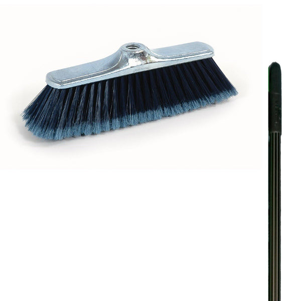 Soft Broom Kroma (Gold, Silver, Plombe & Blue) With Metal Handle - Mr. Brush - Made in Italy-MR115.10 + MH-4-Daitona General Trading LLC