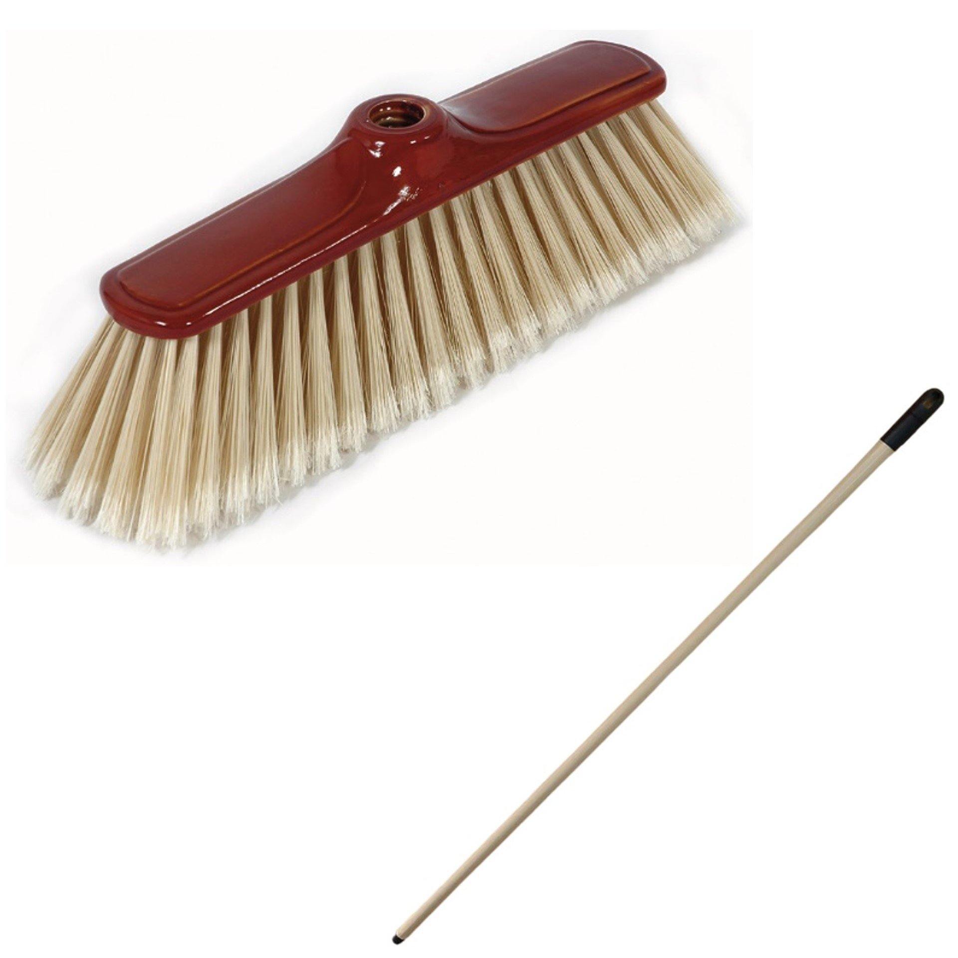Soft Broom Nordica (Beige) With Metal Handle - Mr. Brush - Made in Italy-Daitona General Trading LLC