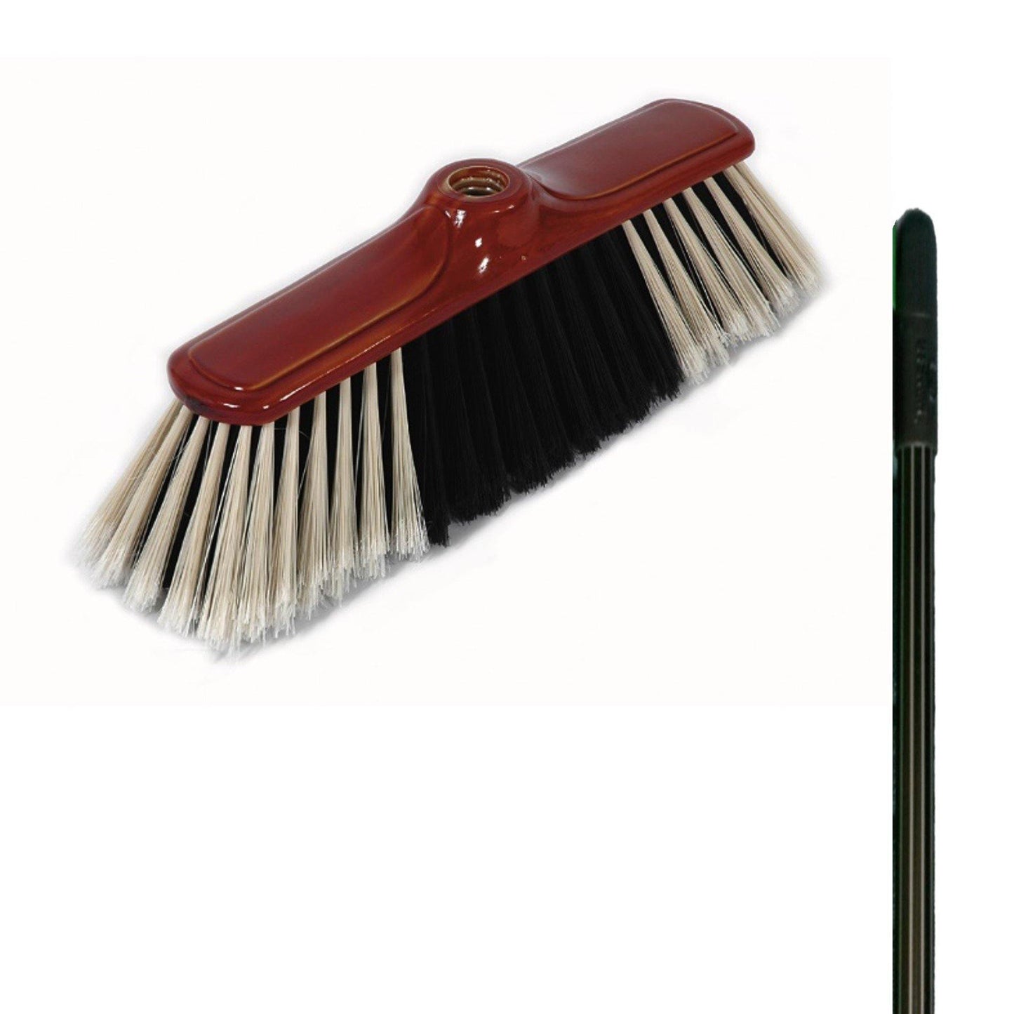 Soft Broom Primula (White/Black) With Metal Handle - Mr. Brush - Made in Italy-Daitona General Trading LLC