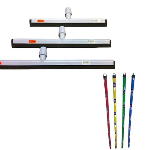 Plastic Floor Sponge Wiper 75CM (White) With Wooden Handle - Vita - Made in Taiwan-Daitona General Trading LLC