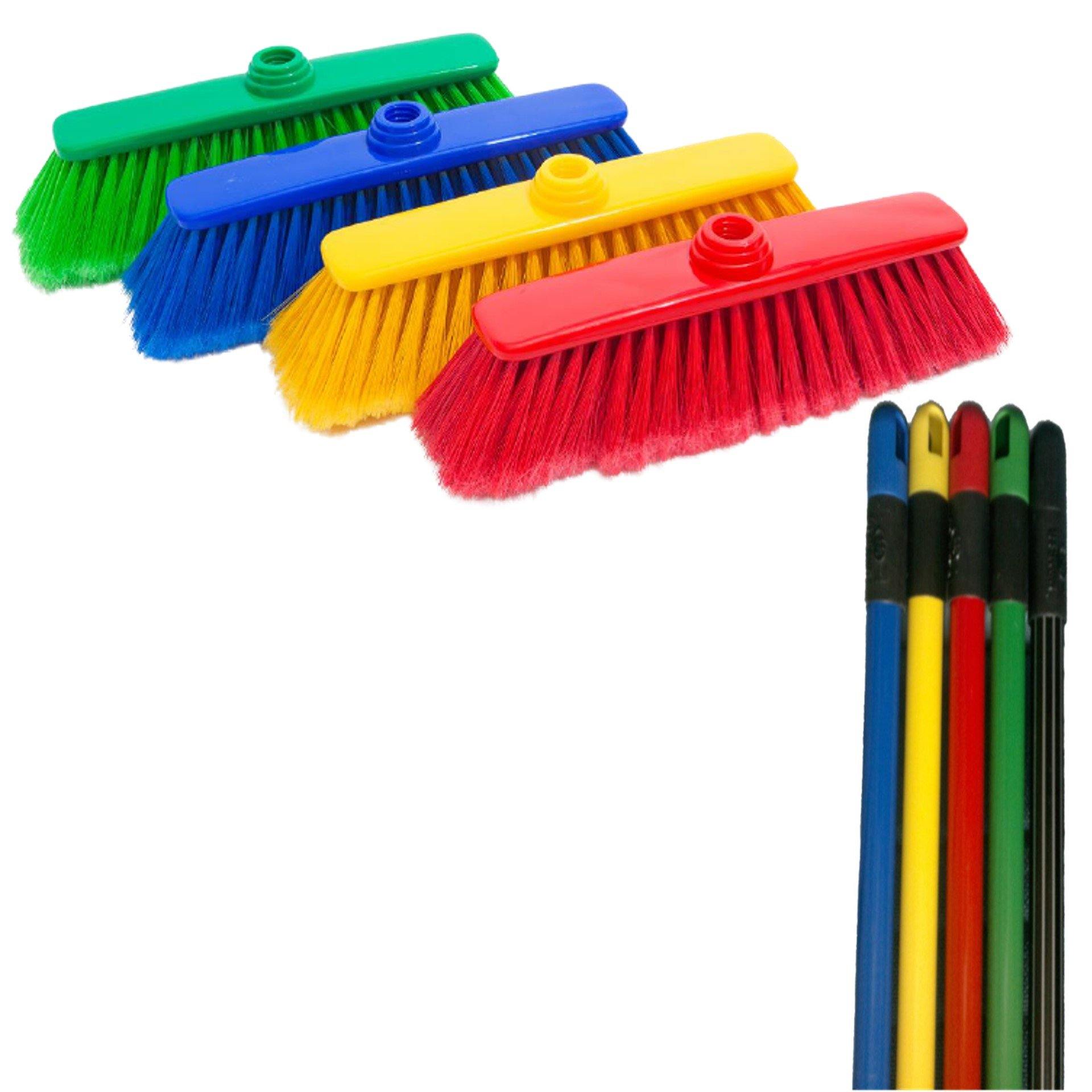 Soft Broom Sovrana Red Yellow Blue Green With Metal Handle Mr. Brush Made in Italy