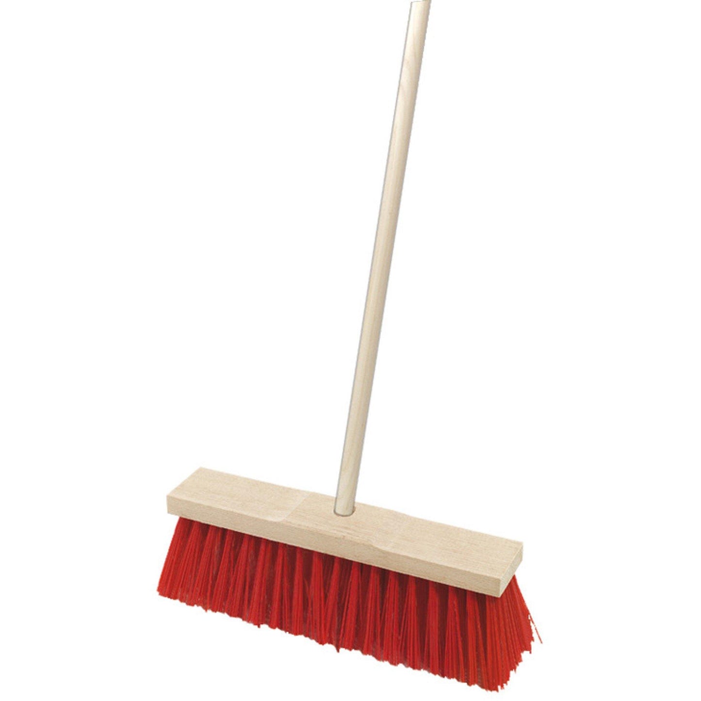Street Broom 24" (Red) With Wooden Handle - Hygiene System - Made in KSA-Daitona General Trading LLC